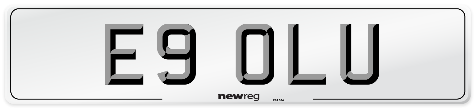 E9 OLU Number Plate from New Reg